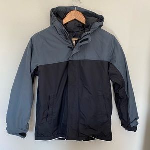 Boys Medium Lands’ End Coat black and gray sz 10-12